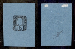 0167 REGNO - 1863 - Saggi Grazioli - 2 Lire (27) - Stampa In Nero Su Carta Celeste - Sorani - Sonstige & Ohne Zuordnung