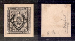 0180 REGNO - 1867 - Saggi Coucourde - 20 Cent (65Aa) Stampa In Nero Su Cartoncino Rifilato - Raybaudi (350) - Other & Unclassified