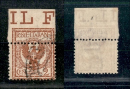 0200 REGNO - 1901 - 2 Cent Floreale (69ha) Con Dentellatura Superiore Spostata In Basso - Bordo Foglio - Autres & Non Classés