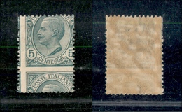 0207 REGNO - 1906 - 5 Cent Leoni (81nc) Varietà Non Catalogata - Gomma Integra - Other & Unclassified