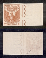 0220 REGNO - 1915/1916 - Prova D’archivio Del 20 + 5 Cent Croce Rossa (P105) - Bordo Foglio - Cert. AG (380) - Autres & Non Classés