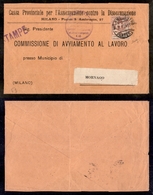 0315 REGNO - Parastatali - 10 Cent Ufficio Nazionale Colloc. Disoccup. (63) Busta Per Stampe Da Milano A Mornago Del 28. - Other & Unclassified