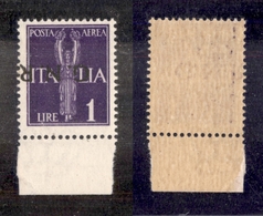 0367 REPUBBLICA SOCIALE - 1944 - GNR Verona - 1 Lira (121a - Aerea) Con Soprastampa Capovolta E Spostata (varietà Bf) -  - Autres & Non Classés