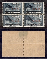 0371 REPUBBLICA SOCIALE - 1944 - GNR Verona - 2 Lire Aeroespresso (125 - Aerea) In Quartina - Due Gomma Integra - Diena  - Otros & Sin Clasificación