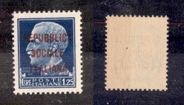 0416 REPUBBLICA SOCIALE - 1944 - 1,25 Lire (495BA) Con Soprastampa M - Gomma Integra - Cert. AG (600) - Otros & Sin Clasificación