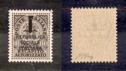 0428 REPUBBLICA SOCIALE - 1944 - 10 Cent (3A - Recapito Autorizzato) - Gomma Integra - Cert. AG (450) - Other & Unclassified