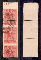 0434 REPUBBLICA SOCIALE - 1944 - 75 Cent (508cc/508cb) - Striscia Verticale Di Tre - Other & Unclassified