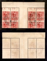 0435 REPUBBLICA SOCIALE - 1944 - 75 Cent (508cc/508cb) - Blocco Di Otto Bordo Foglio Con Interspazio Al Centro - Raro In - Other & Unclassified