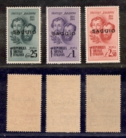 0437 REPUBBLICA SOCIALE - 1944 - Saggi - Bandiera (512/514) - Serie Completa - Gomma Integra - Other & Unclassified