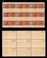 0534 OCCUPAZIONI - ZARA - 1943 - Blocco Di Nove Del 2,50 Lire Espresso (E4) Con A Di Diversi Tipi - Gomma Integra (3.375 - Otros & Sin Clasificación