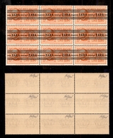 0534 OCCUPAZIONI - ZARA - 1943 - Blocco Di Nove Del 2,50 Lire Espresso (E4) Con A Di Diversi Tipi - Gomma Integra (3.375 - Autres & Non Classés