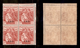 0563 COLONIE - LIBIA - 1915/1916 - Quartina Del 10 Cent + 5 Cent (13c) Con Soprastampa Fortemente Spostata Verso Il Bass - Autres & Non Classés