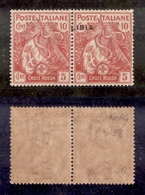 0564 COLONIE - LIBIA - 1915/1916 - Coppia Del 10 Cent + 5 Cent Croce Rossa (13e) Con Un Esemplare Senza Soprastampa E L’ - Otros & Sin Clasificación