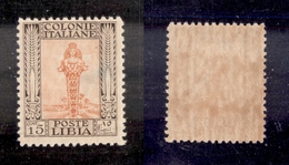 0586 COLONIE - LIBIA - 1926 - 15 Cent Pittorica (62) Dent.11 - Gomma Integra - Molto Ben Centrato - Cert. AG (2.250+) - Sonstige & Ohne Zuordnung