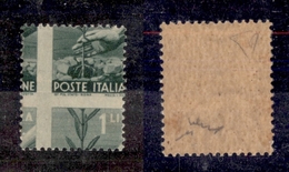 0641 REPUBBLICA  - 1945 - 1 Lira Democratica (550va) - Dentellatura Spostata - Gomma Integra - Diena - Other & Unclassified