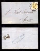 0731 AUSTRIA - 1850 - 1 Kreuzer Giallo Cadmio - Lettera Da Vienna A Gratz - Autres & Non Classés