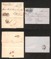 0732 AUSTRIA - 1854/1858 - Raccomandata Da Trieste A Oderzo (4+4+4) + Lettera Da Vienna A Venezia (5+5) - Ottimo Insieme - Otros & Sin Clasificación