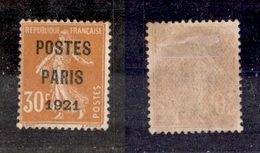 0766 FRANCIA - 1921 - 30 Cent (120Va) - Molto Bello (500) - Other & Unclassified