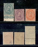 1010 REGNO D'ITALIA - 1879 - Umberto - Tre Valori (37+42+43) - Gomma Integra (155) - Other & Unclassified