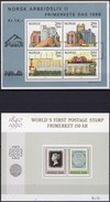 150 Jahre Briefmarke 1990 Norwegen Blocks 5+13 ** 11€ Stamps UK #1 Black Penny Norge #1 S/s Blocs Sheets Philatelic - Blokken & Velletjes