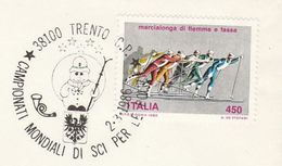 1986 Cover World POLICE SKIING CHAMPIONSHIPS EVENT  Trento Italy Stamps Ski Sport - Politie En Rijkswacht