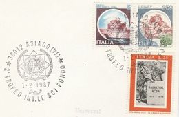 1987 International POLICE ASSOCIATION Cross Country SKIING EVENT COVER Asiago Italy Stamps Ski Sport - Politie En Rijkswacht