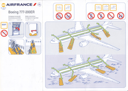 Air France/ Boeing 777- 200 ER / Consignes De Sécurité / Safety Card - 11/2014 / 1er Modèle - Consignes De Sécurité