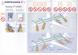 Air France/ Boeing 777- 200 ER / Consignes De Sécurité / Safety Card - 03/2009 / 1er Modèle - Sicherheitsinfos