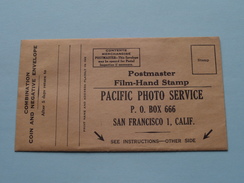 PACIFIC PHOTO SERVICE ( Omslag / Enveloppe ) For Negative Etc.. California U.S.A. ( Zie Foto ) ! - Materiaal & Toebehoren