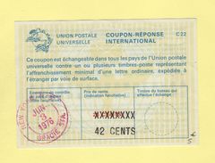 Coupon Reponse International - C22 - New York - 42 Cents Sur 25 Cents - Reply Coupons