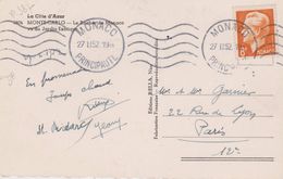 Timbre MONACO  8 F Orange S/ Carte Postale 1952 - Storia Postale