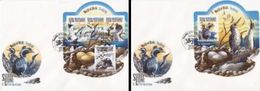 Sierra Leone 2015, Animals, Birds, Sea Birds, 4val In BF +BF In 2FDC - Albatros