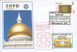 Palais Nurul Iman (résidence Du Sultan De Brunei), Lettre Du Pavillon De Brunei à L'Expo Universelle Milan 2015 (rare) - Brunei (1984-...)