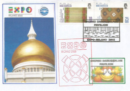 Palais Nurul Iman (résidence Du Sultan De Brunei), Lettre Du Pavillon De Brunei à L'Expo Universelle Milan 2015 (rare) - Brunei (1984-...)