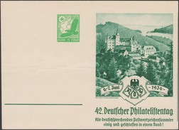 Allemagne 1936. Essai D'entier Postal Timbré Sur Commande. Château De Lauenstein, Bavière. Journée Des Philatélistes - Châteaux