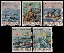 PENRHYN - 1983 - Protection Des Baleines - 5 Val Neufs // Mnh - Penrhyn