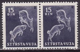 Italy Yugoslavia Trieste Zone B, 1950 Mi 42, Sassone 29  MNH** VF, Paar, GOATS - Nuovi