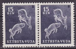 Italy Yugoslavia Trieste Zone B, 1950 Mi 42, Sassone 29  MNH** VF, Paar, GOATS - Ungebraucht