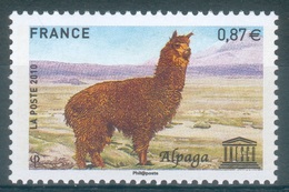France, Animal : Alpaca In The Andes, 2010, MNH VF  Official UNESCO - Ongebruikt