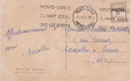 RARE Timbre MONACO  RECOUVREMENTS  30 Cts Bistre + Surcharge  Noire " POSTES " - Cartas & Documentos