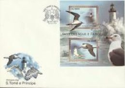 S. Tomè 2011, Animals, Marins Bird, Lighthouse, BF IMPERFORATED In FDC - Albatros