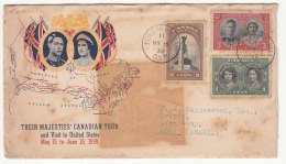 FDC 'Their Mejesties Canadian Tour, Fort... CDS 1939, The Royal Visit Canada To Aden Camp, Map, As Scan - ....-1951