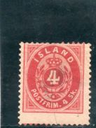 ISLANDE 1873 * DENT 12.5 - Unused Stamps
