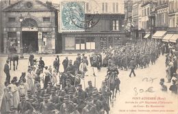 27-PONT-AUDEMER- ARRIVEE DU 36eme REGIMENT D'INFANTERIE DE CAEN EN MANOEUVRE - Pont Audemer