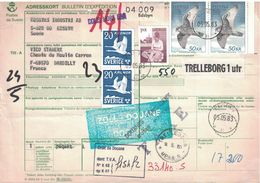 SUEDE - BULLETIN D'EXPEDITION COLIS POSTAL - CACHET EDSBYN  - LE 5-5-1983 - GRIFFE COLIS HORS SAC (P1) - Covers & Documents