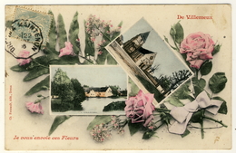 28  - Je Vous Envoie Des Fleurs De Villemeux    ..... Année 1906 - 2 Scans - Villemeux-sur-Eure