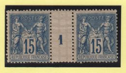 Type Sage - 15c Millésime 1 De 1891 - Trace De Charnière - Cote 50 € - Millésimes