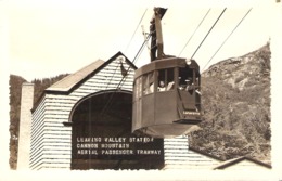 Leaving Valley Station, Cannon Mountain Aerial Passenger Tramway, Cannon Mountain, New Hampshire RPPC - White Mountains