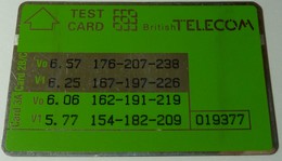 UK - Great Britain - L&G - Green Test Card - 019377 - Mint - BT Engineer BSK Service : Emissions De Test