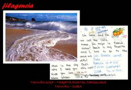 ASIA. TAIWAN. ENTEROS POSTALES. TARJETA POSTAL CIRCULADA 2017. TAIWAN-CUBA. FRUTOS - Brieven En Documenten